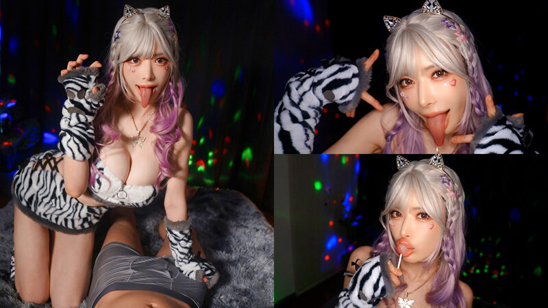 爆乳舌長コスプレイヤーのねっとりナメクジ淫語責め││妄想族│mckt00021